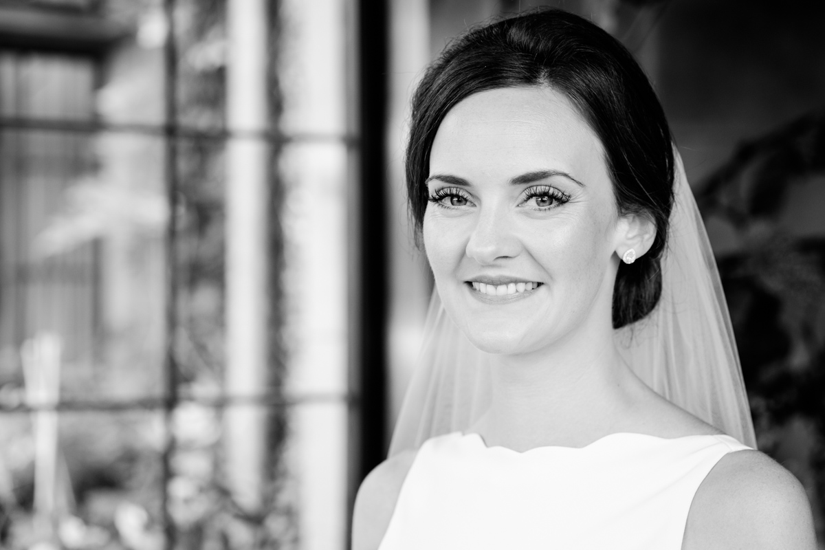 Black and White Bridal Portrait Wedding Photographer Ottawa