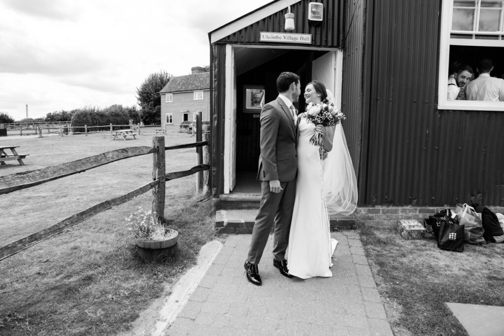 Bride and groom after ceremony outside the venue Wedding Photographer Ottawa