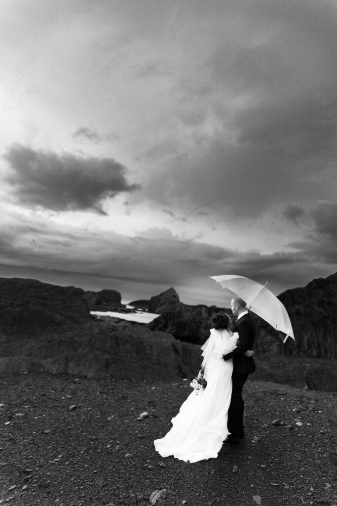 Black and White Couple Portrait on beach Wedding Photographer Ottawa