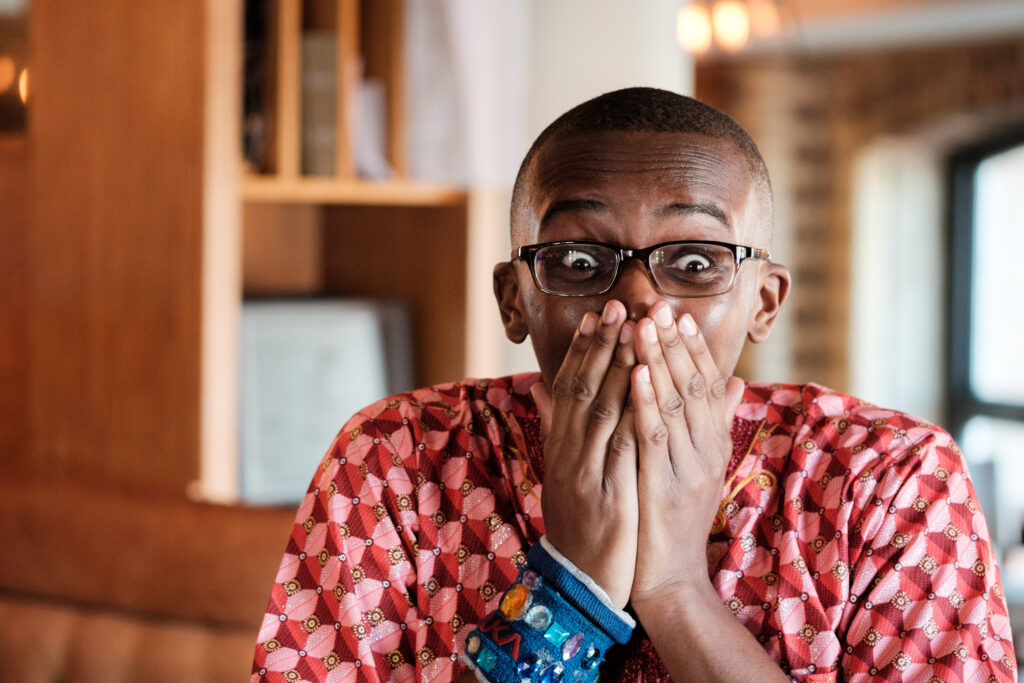 Shocked guest during speech by Ottawa Wedding Photographer Sara