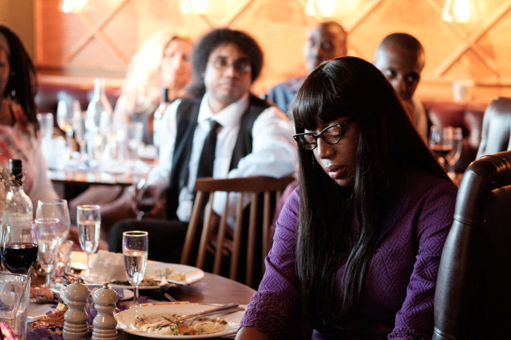 Emotional guest during speeches by Ottawa Wedding Photographer Sara