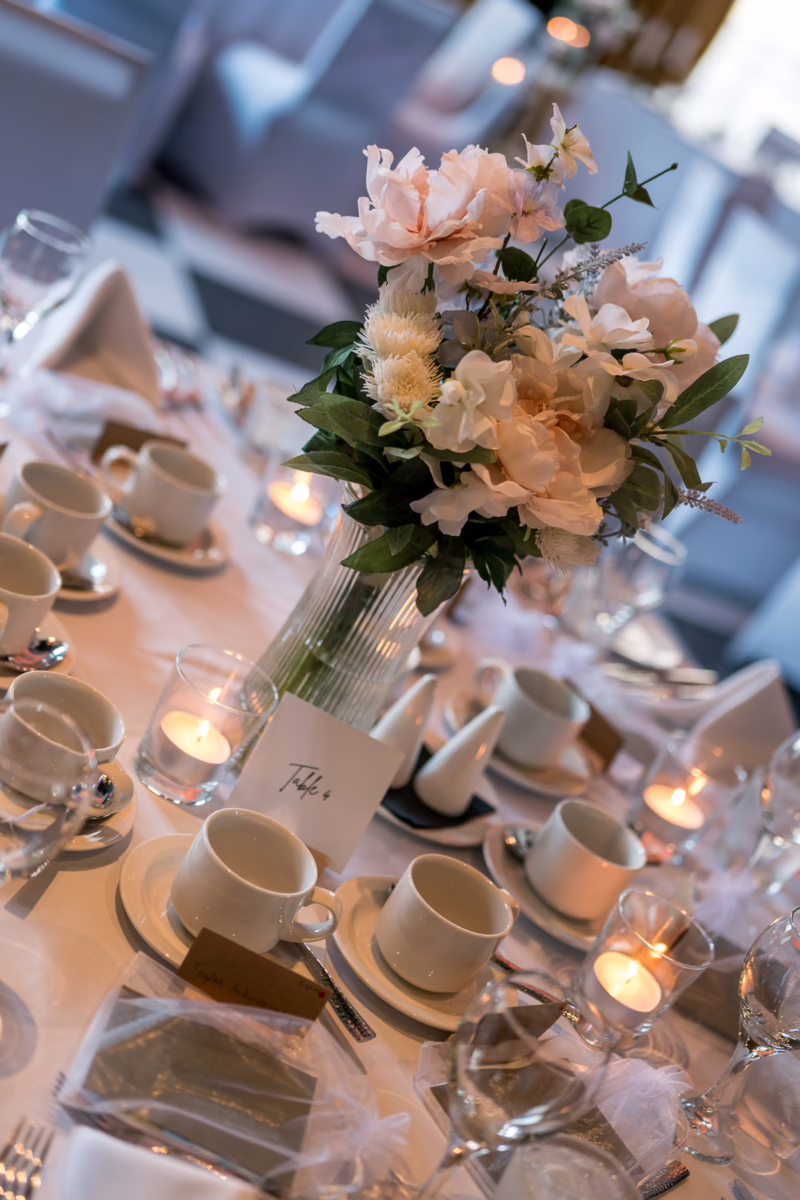 Ottawa Wedding Photographer Sara VD-1143037 ❥ Ottawa Wedding Photographer Table setting with candles at lord elgin hotel reception by Ottawa Wedding Photographer Sara