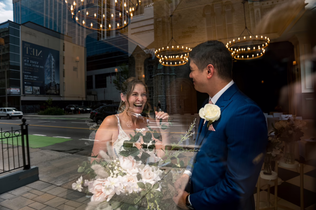Ottawa Wedding Photographer Sara VD-4396 ❥ Ottawa Wedding Photographer Bride and groom laughing by documentary ottawa wedding photographer sara