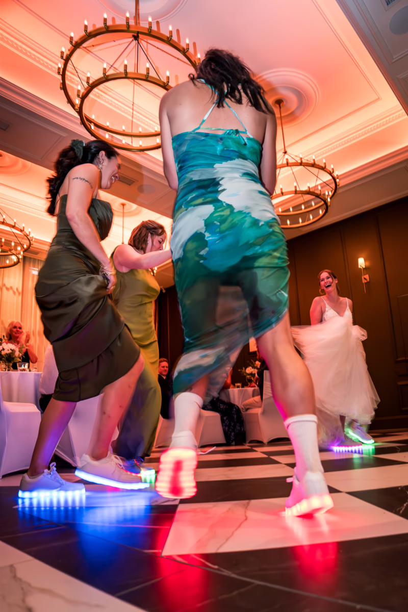 Ottawa Wedding Photographer Sara VD-5648 ❥ Ottawa Wedding Photographer Guests dancing with light up shoes by Ottawa Wedding Photographer Sara