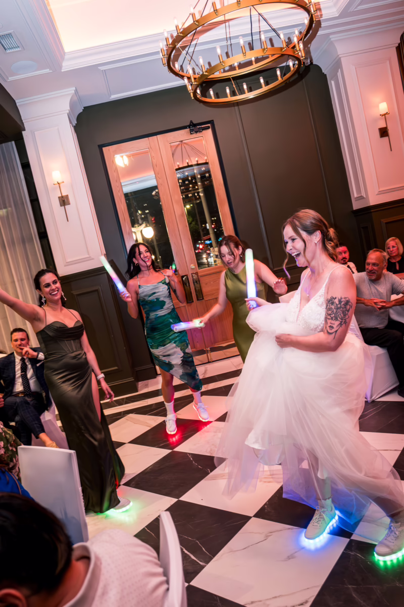 Ottawa Wedding Photographer Sara VD-5694 ❥ Ottawa Wedding Photographer Guests dancing with light sticks by Ottawa Wedding Photographer Sara